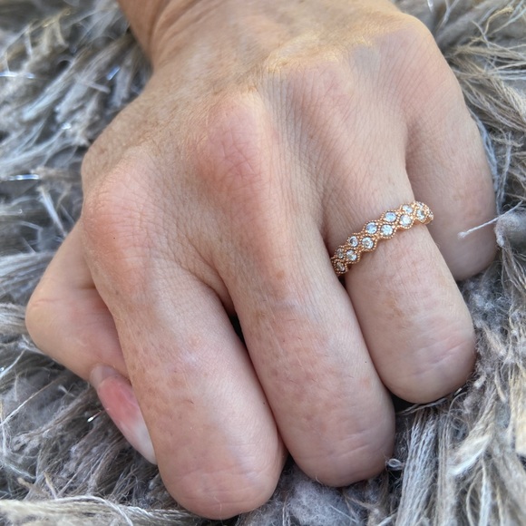 Rose Gold and Diamond Eternity Ring/Infinity Ring/Promise Ring ~ Woman’s size 4 - Picture 3 of 6